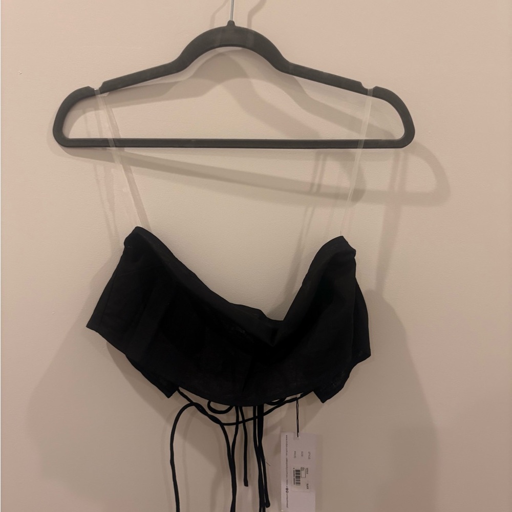 Black Strapless Crop Top